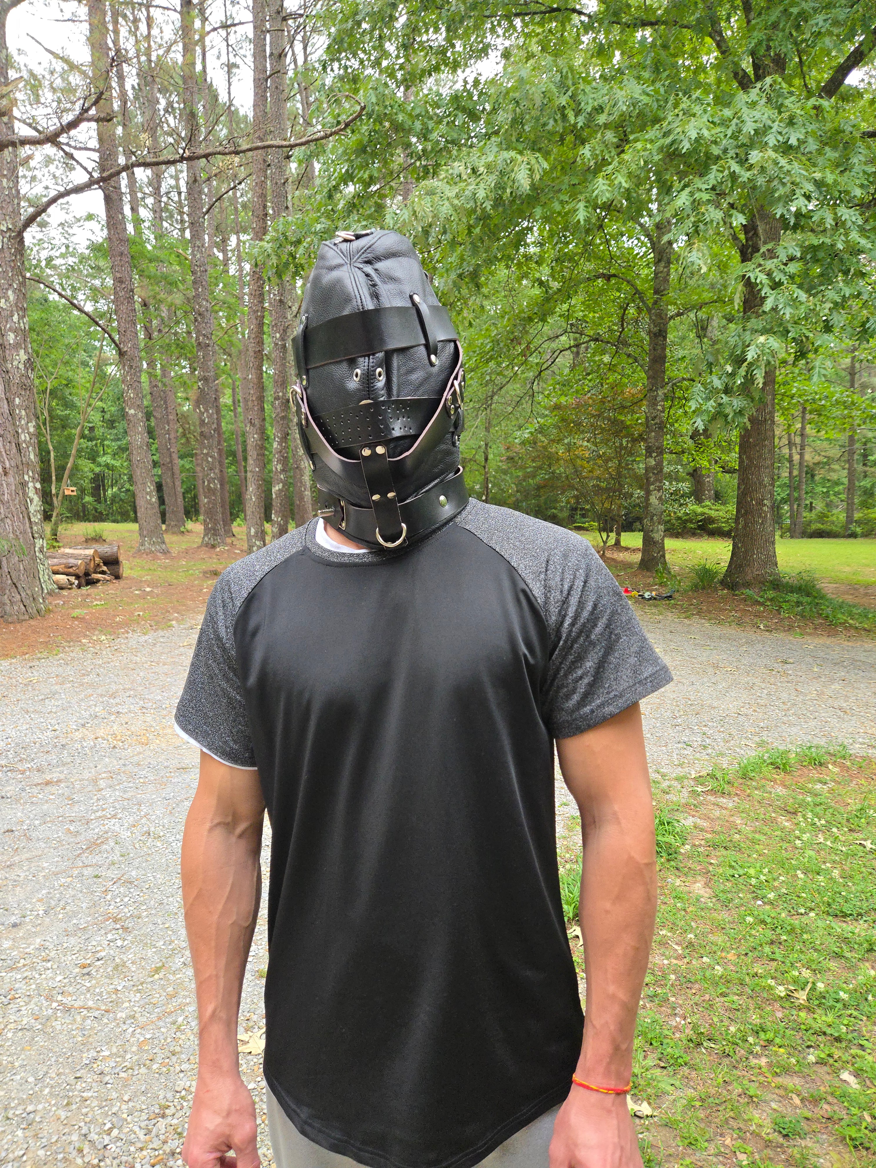Handcrafted Genuine Leather Sensory Hood Mask (Custom Made)