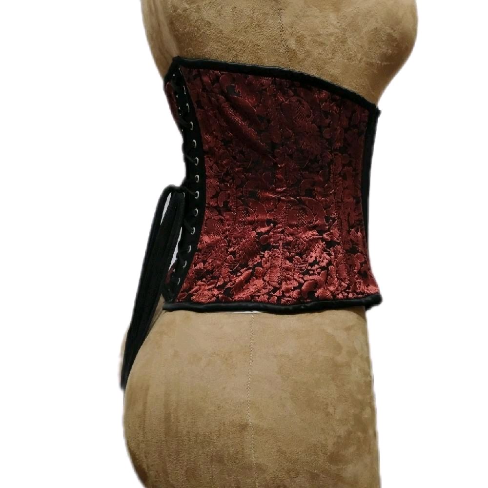 Red and black brocade 26 waist 11 length waist training corset