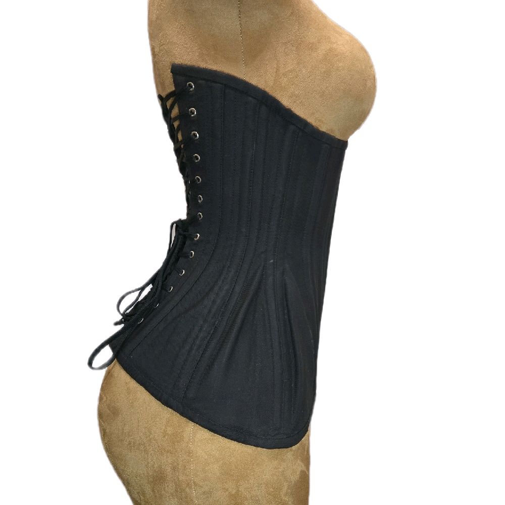 Black Cotton Waist Training Corset – 22-Inch Waist Goal | 14.5” Length |