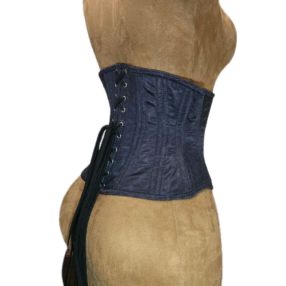 Gothic Black Kitty Cat & Dark Rose Vintage Corset – 26” Waist, 10” Length
