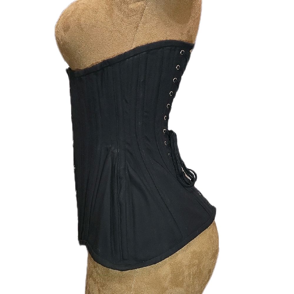 Black Cotton Waist Training Corset – 22-Inch Waist Goal | 14.5” Length |