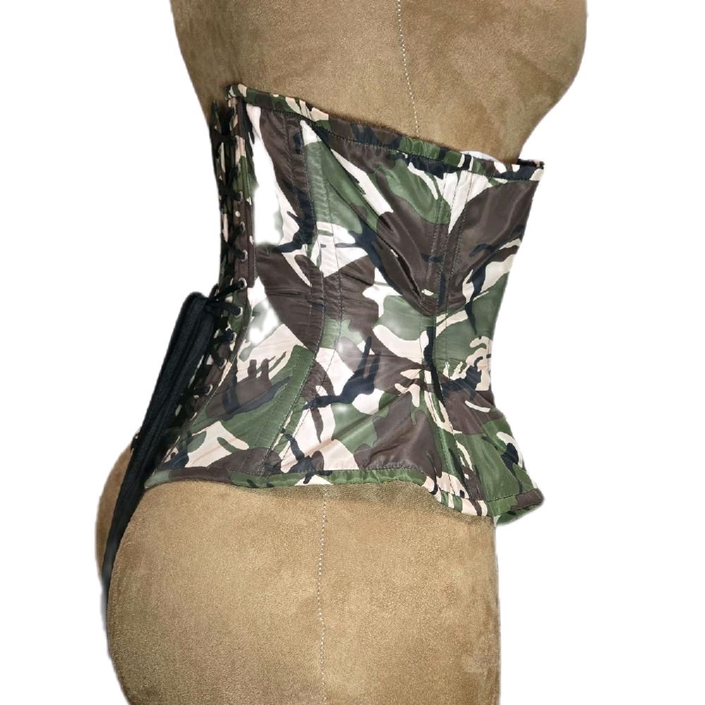 Green Camo Corset — 26 Waist Goal, 13" Length