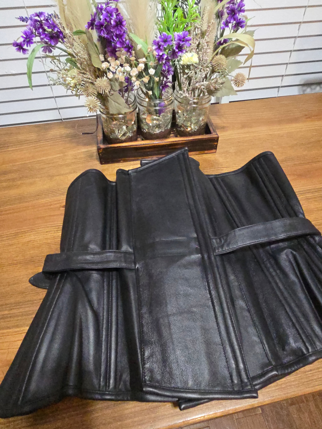 Genuine Leather Lockable Waist Training Corset – Front & Back Lock Closure