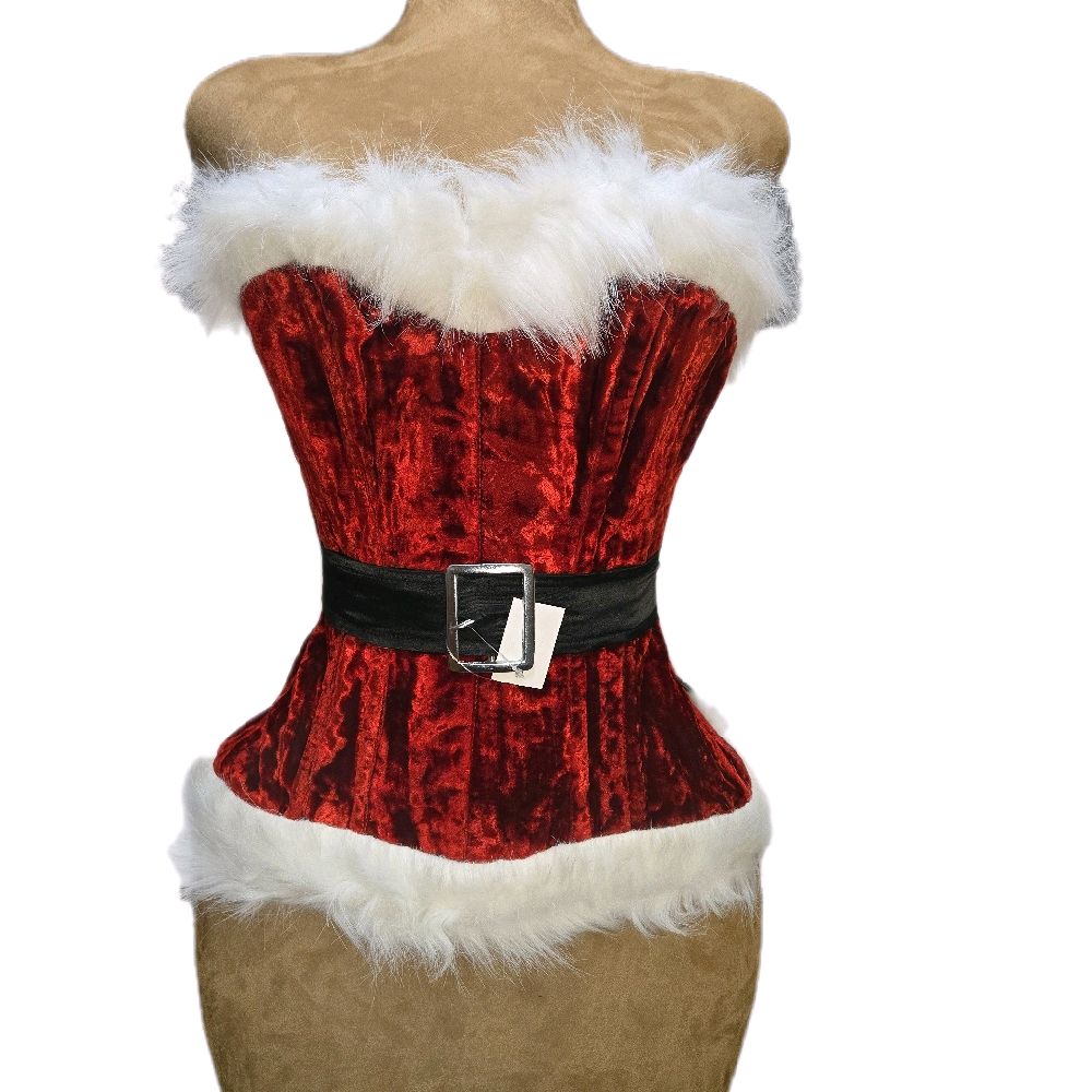 Miss Santa Clause|22" Waist Goal| 16" Length|Overbust Corset| Christmas Collection