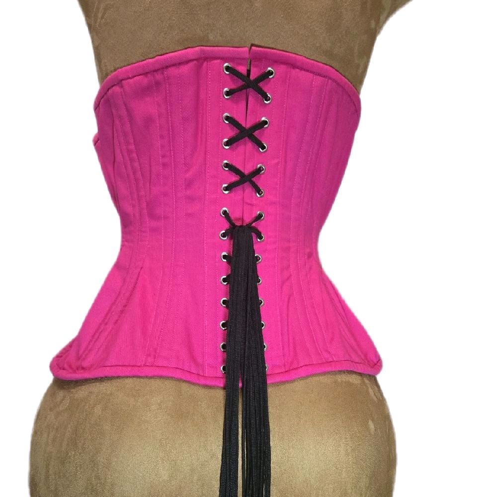 Hot Pink Cotton 26-Inch Waist Goal 11-Inch Length Corset