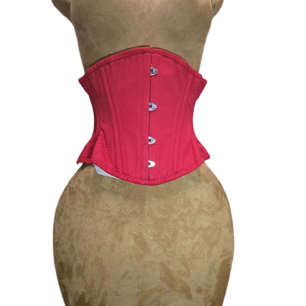Red Cotton Corset – 20" Waist Goal, 10" Length