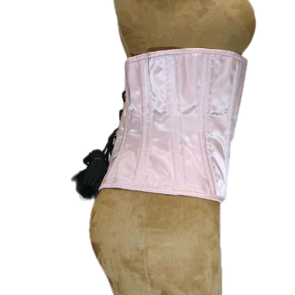 Light Pink Satin Zipper Corset | 32-Inch Waist Goal | 12.5-Inch Length
