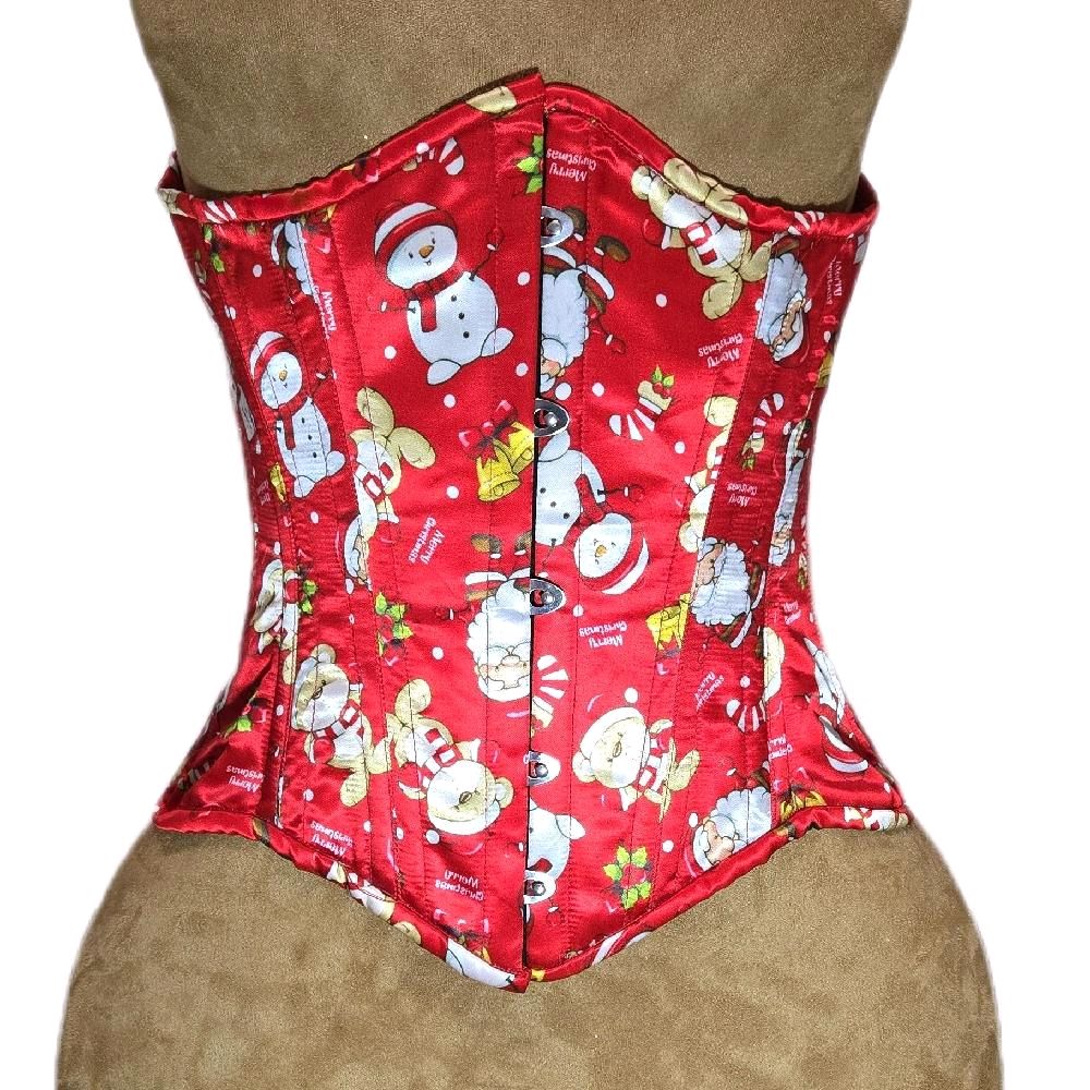 Merry Christmas Holiday Corset | 26” Waist Goal | 12” Long | Snowman, Santa & Reindeer ️Waist-training body shaper