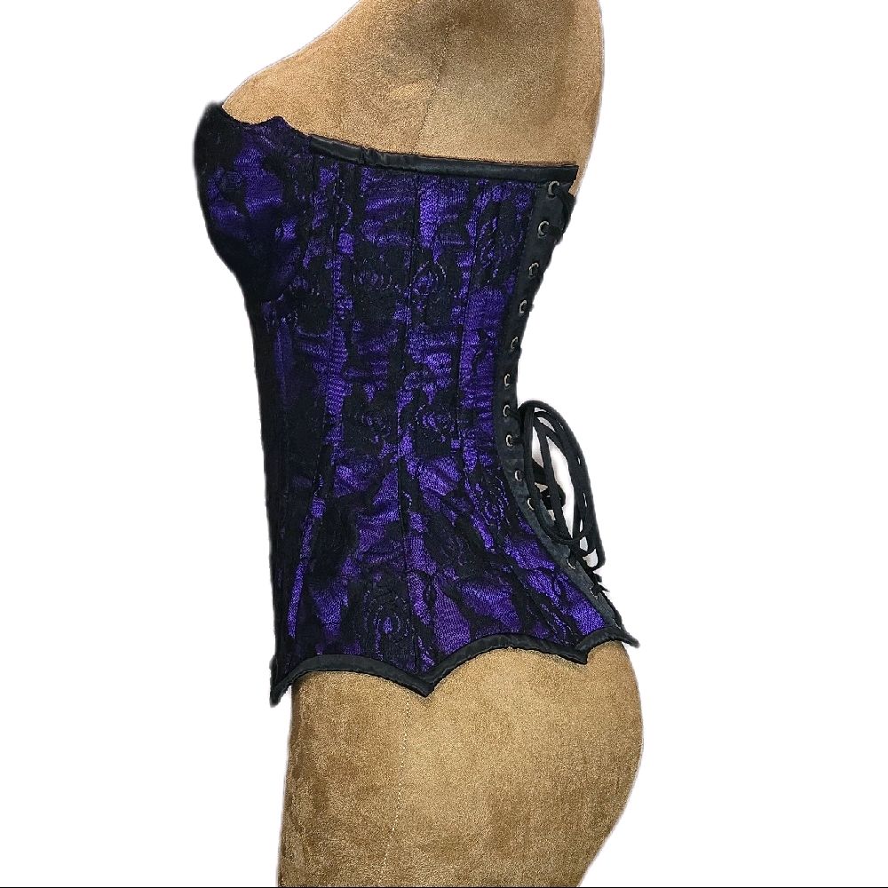 22-Inch Waist Goal | 16” Center Length | Black Rose Mesh Overlay| Mermaid Overbust