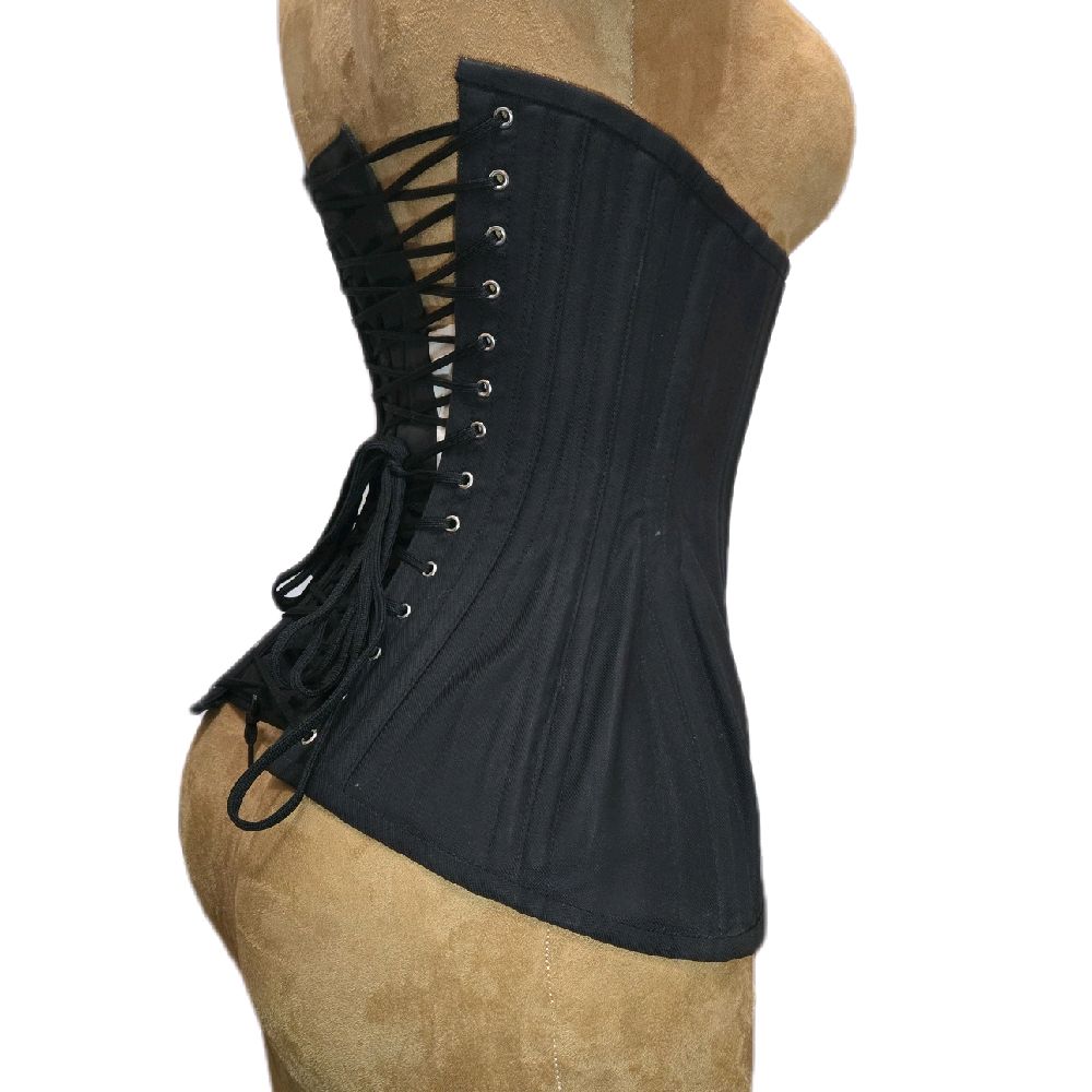 Black Cotton Waist Training Corset – 22-Inch Waist Goal | 14.5” Length |