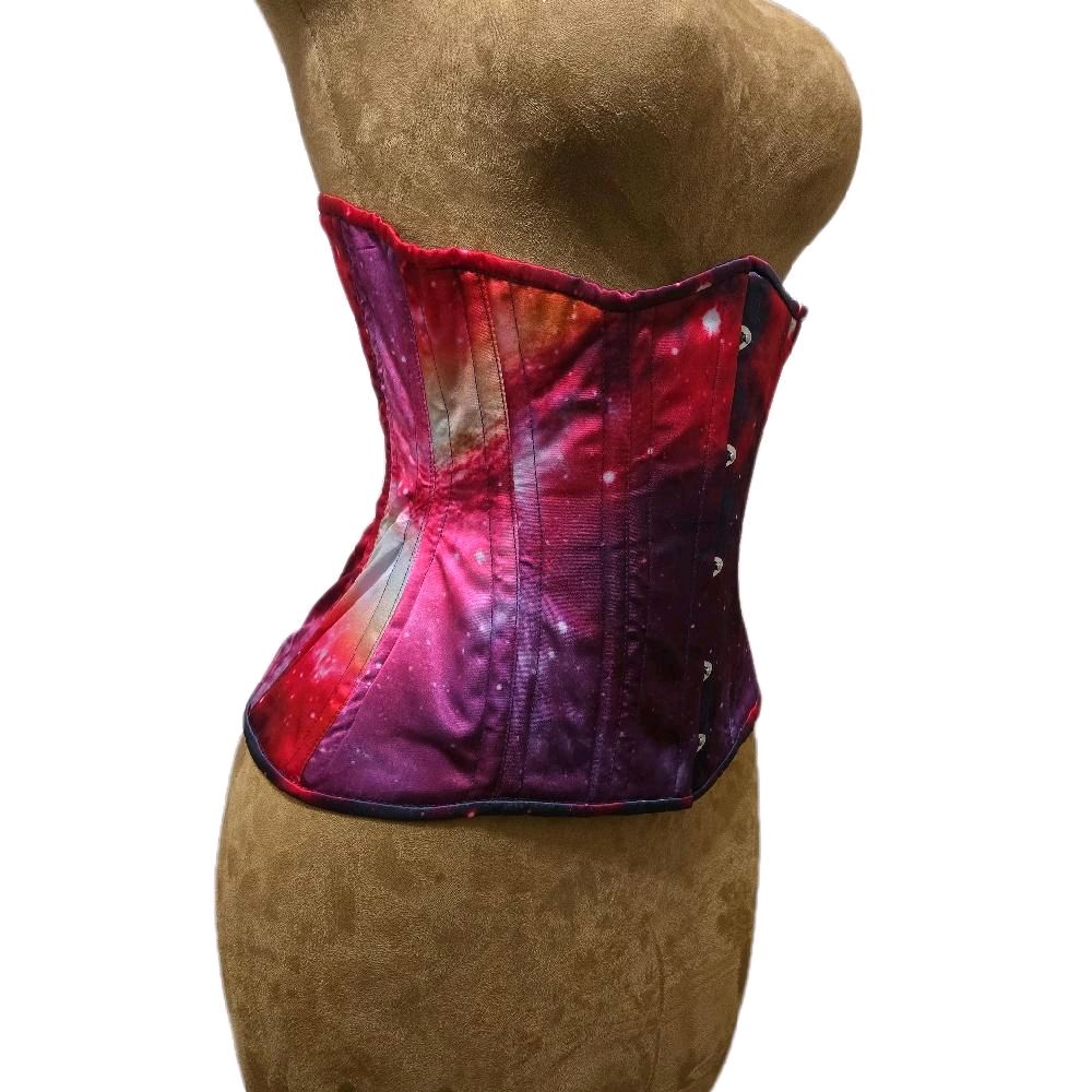 Red & Purple Galaxy Corset – 28-Inch Waist Goal | 12-Inch Length |