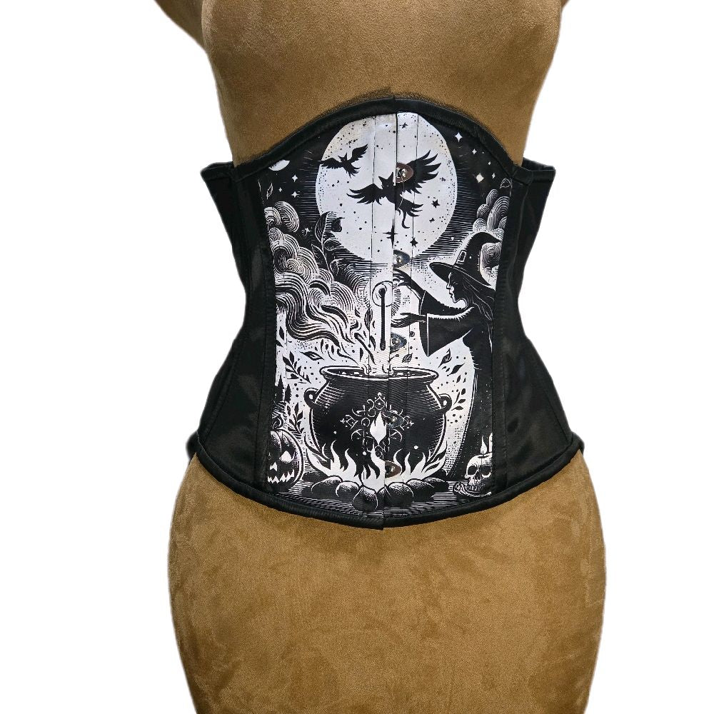 🖤 Witchy Cauldron & Full Moon Corset 🌕 Signature Shape CC-809 | 34” Waist Goal | 12” Length