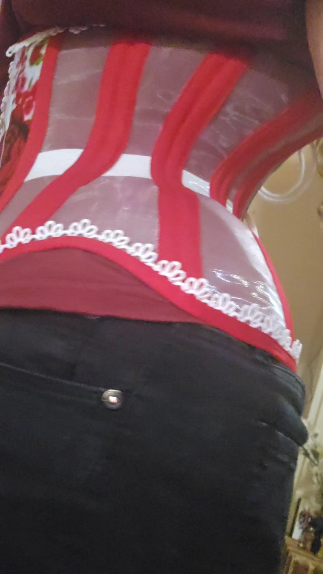 Sheer mesh corsets