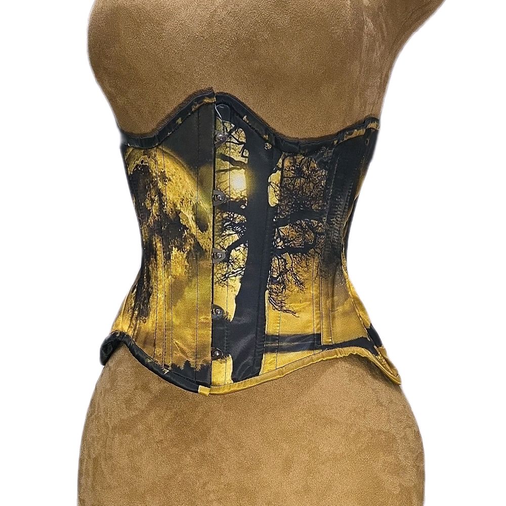 20-Inch Waist Goal | 10.5" Length | Moon Tree Print Corset   Signature Shape CC706