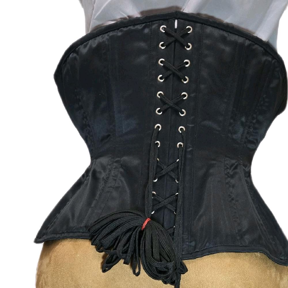 Motorcycle Skeleton Biker Corset – 32-Inch Waist Goal, 12-Inch Length, Side Zipper