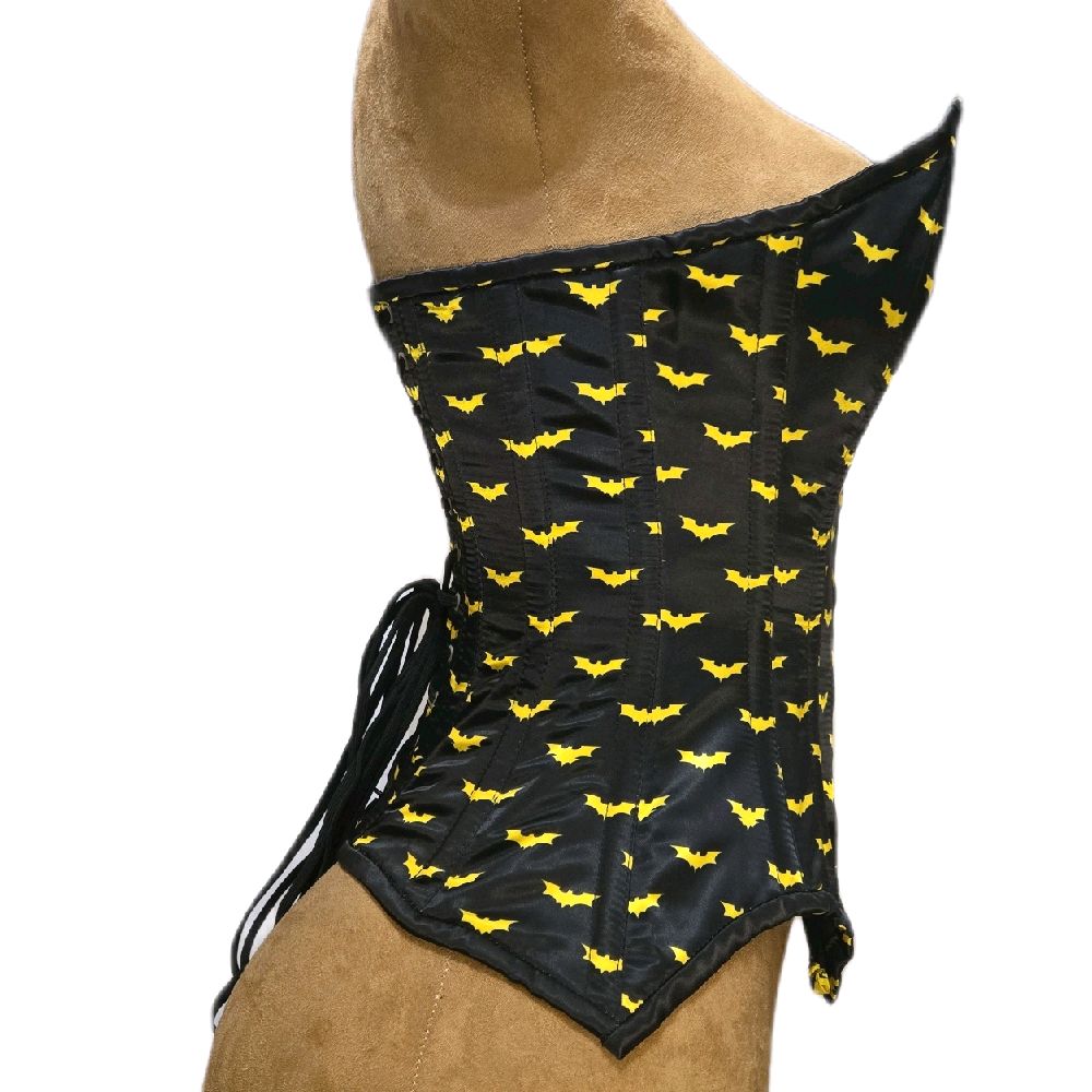 Bat Split Corset – 24" Waist Goal | 14.5” Length | Overbust 🖤💛