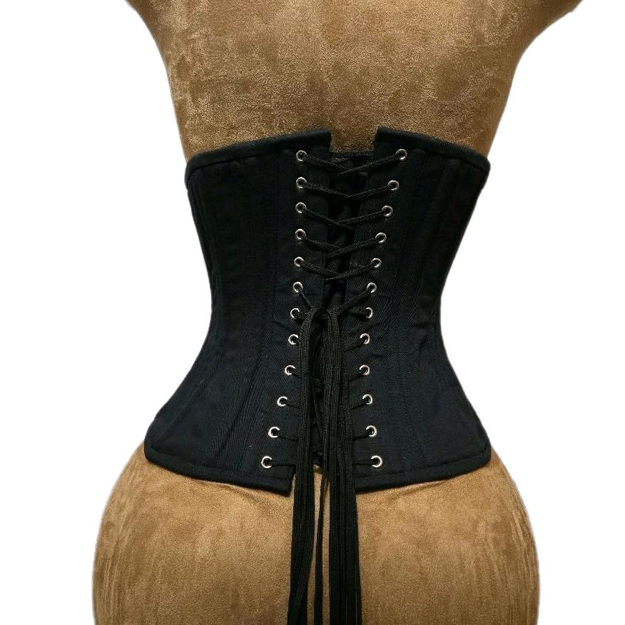 Black Cotton Corset | 24" Waist Goal | 12" Length
