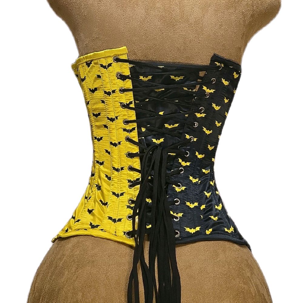 Bat Split Corset – 24" Waist Goal | 14.5” Length | Overbust 🖤💛