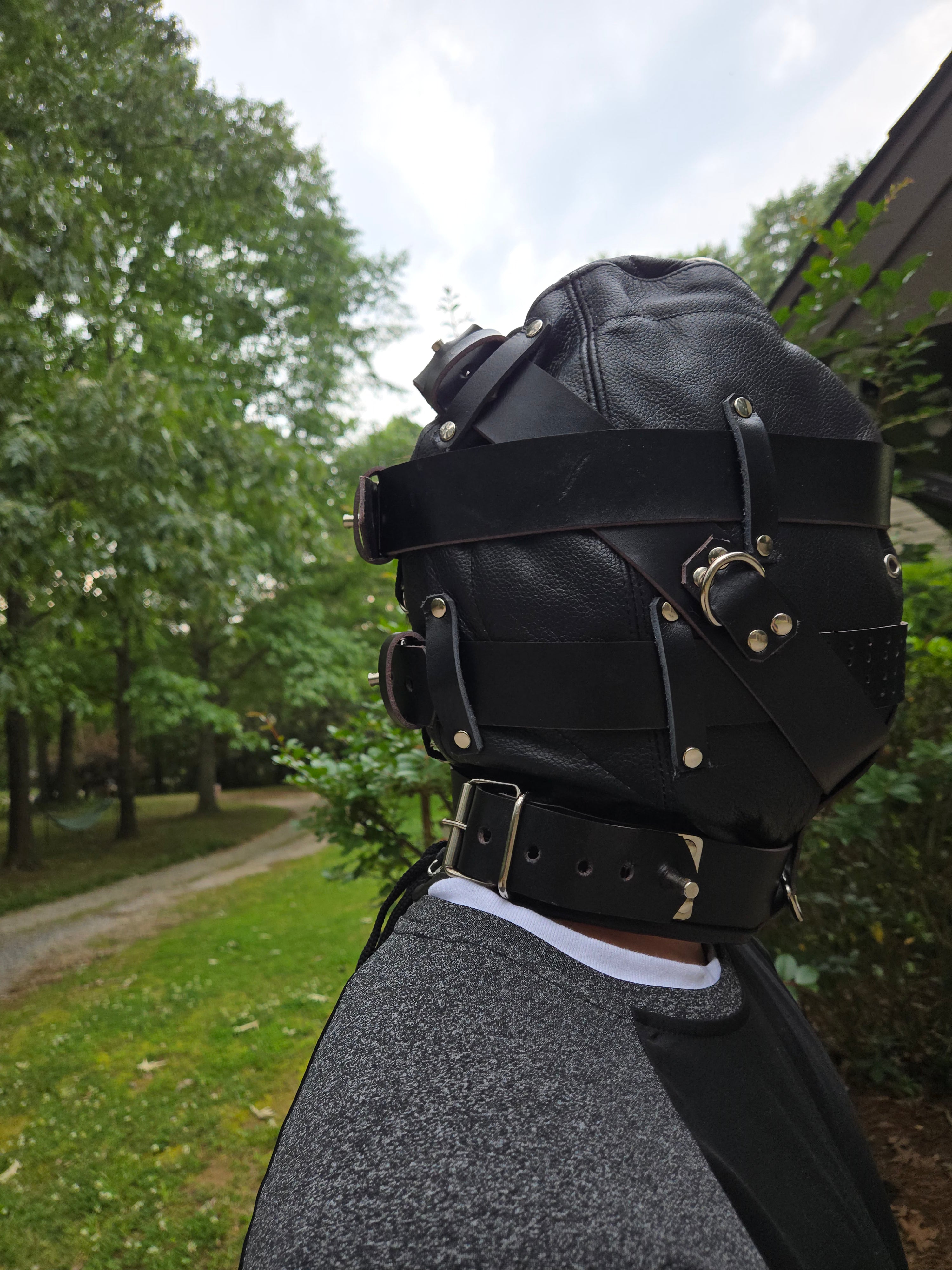 Handcrafted Genuine Leather Sensory Hood Mask (Custom Made)
