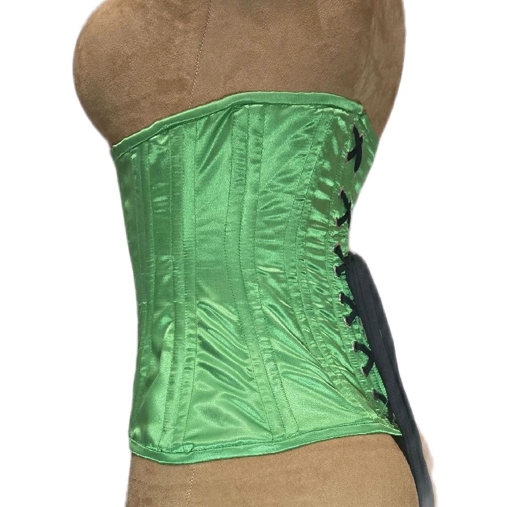 Green Apple Satin Corset – 26-Inch Waist Goal, 12-Inch Length Waist Trainer