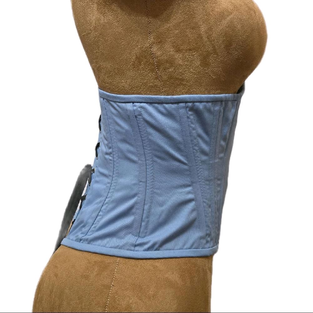 Dusty Blue Cotton Corset | 28" Waist Goal | 11½" Length