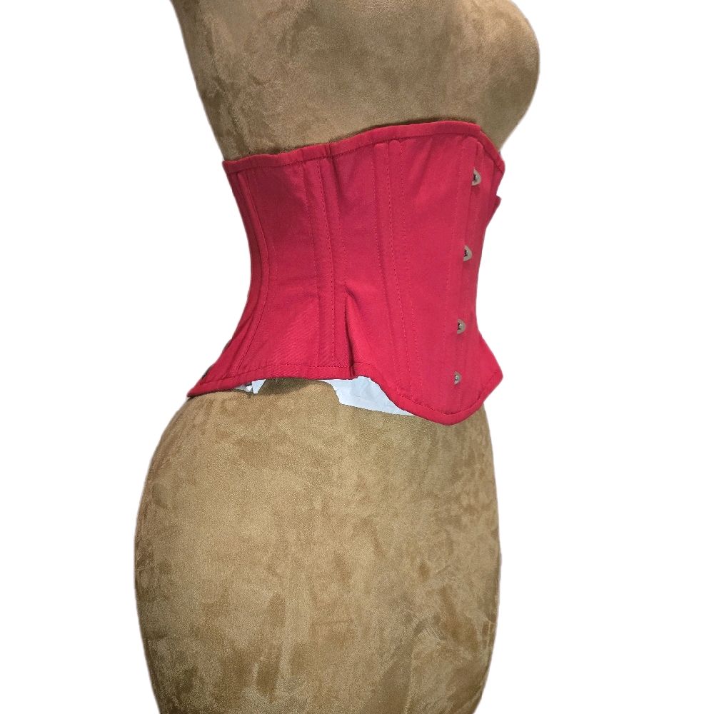 Red Cotton Corset – 20" Waist Goal, 10" Length