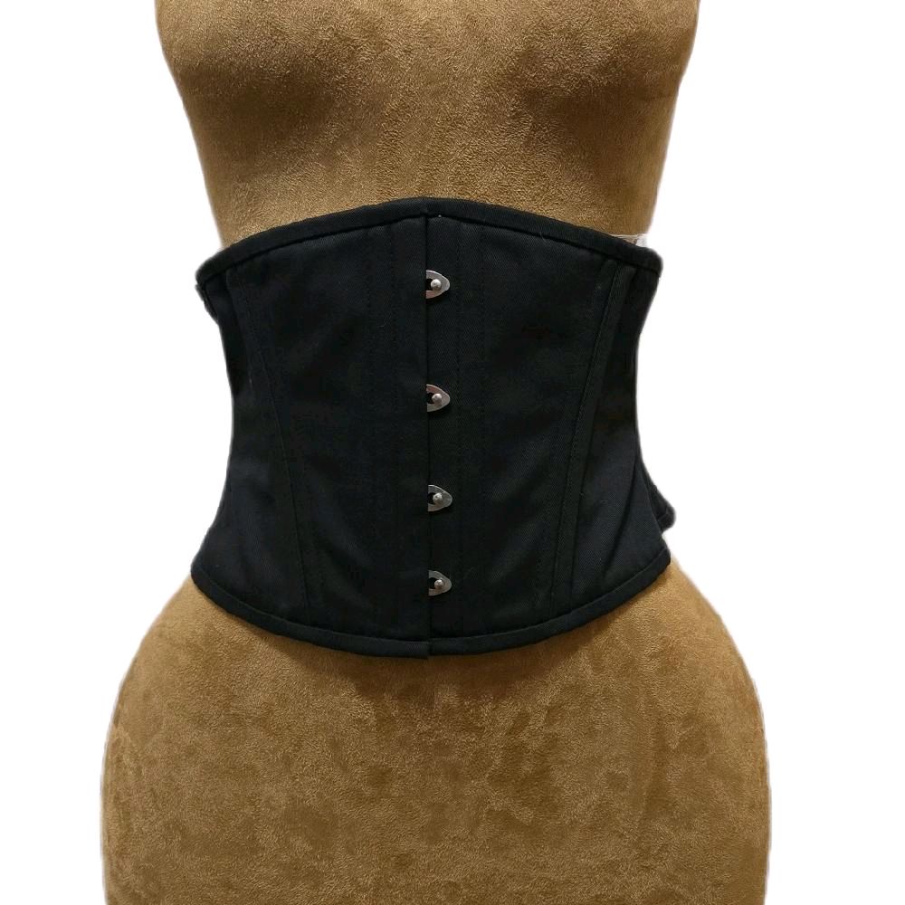 Black Cotton WASPIE Corset | 28" Waist Goal | 9 length