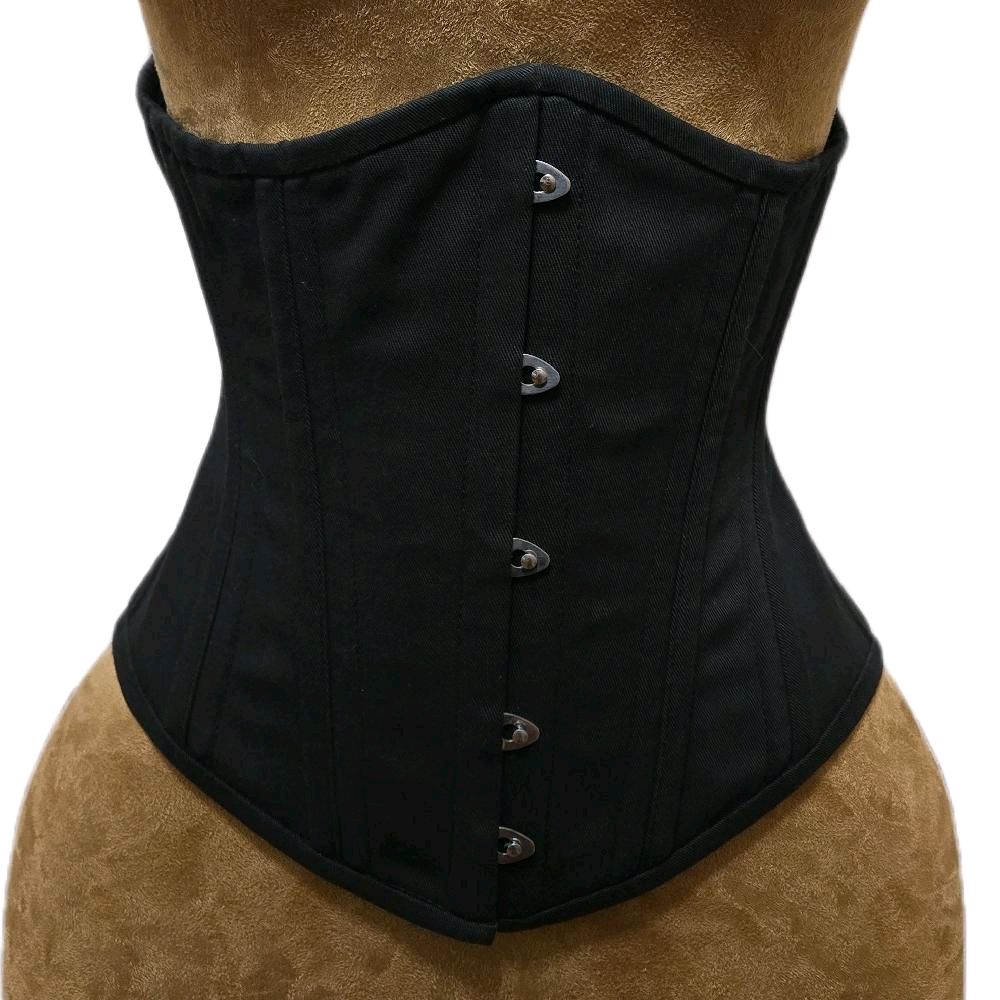 Black Cotton Corset | 24" Waist Goal | 12" Length
