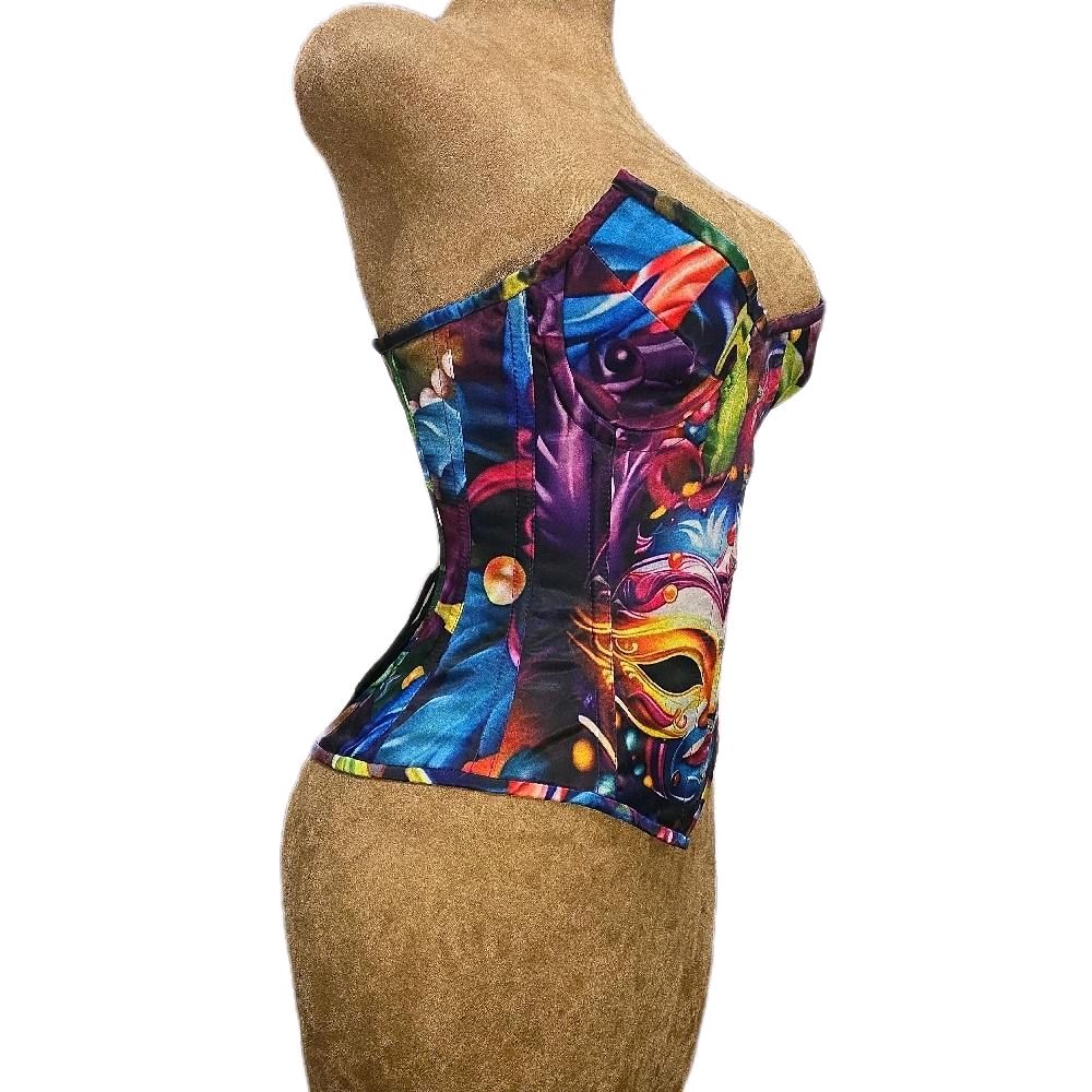MARDI GRAS Colorful Overbust Corset 🎭
22" Waist Goal • 14" Length ✨