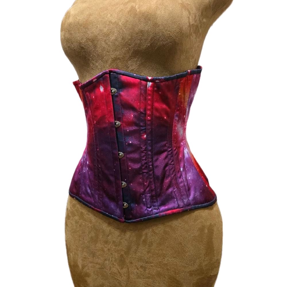 Red & Purple Galaxy Corset – 28-Inch Waist Goal | 12-Inch Length |