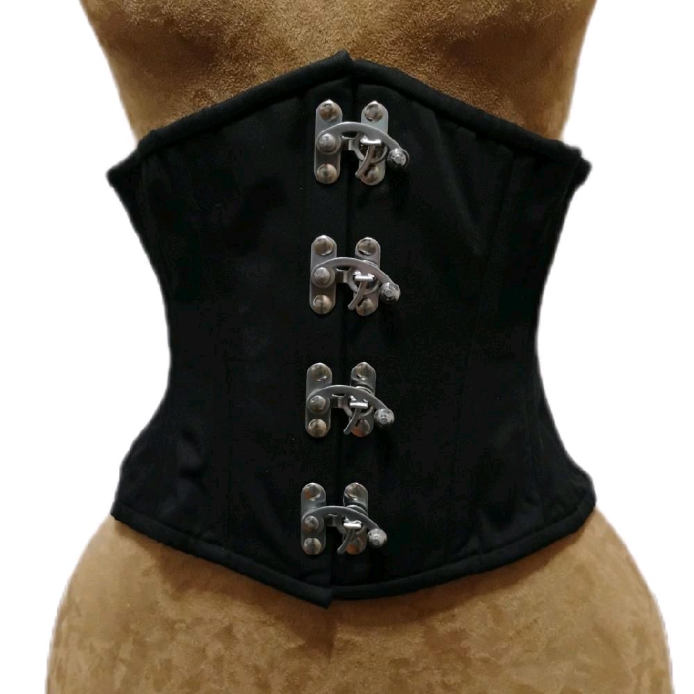 Black Cotton Waist Training Corset Swing Clasps| 26 Waist Goal| 10.5 length