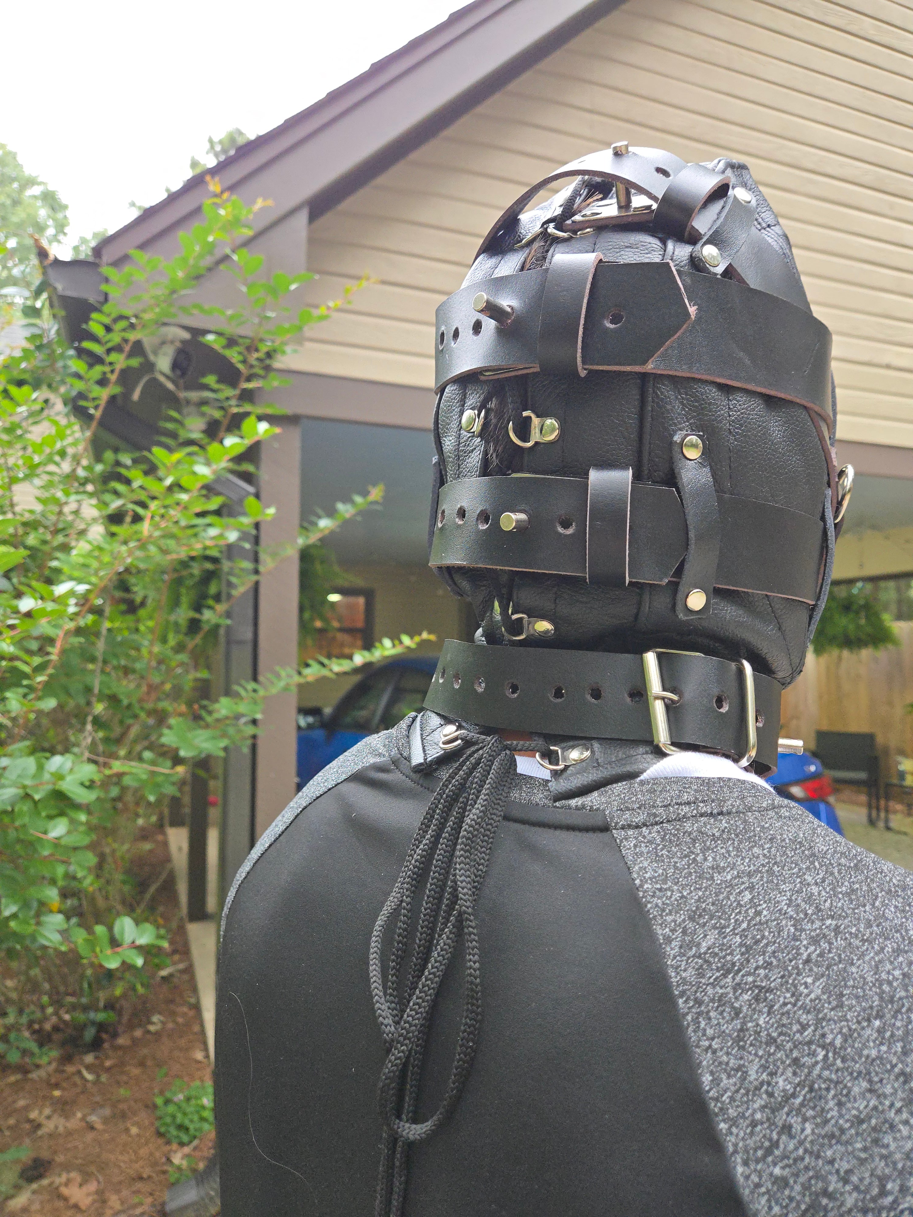 Handcrafted Genuine Leather Sensory Hood Mask (Custom Made)