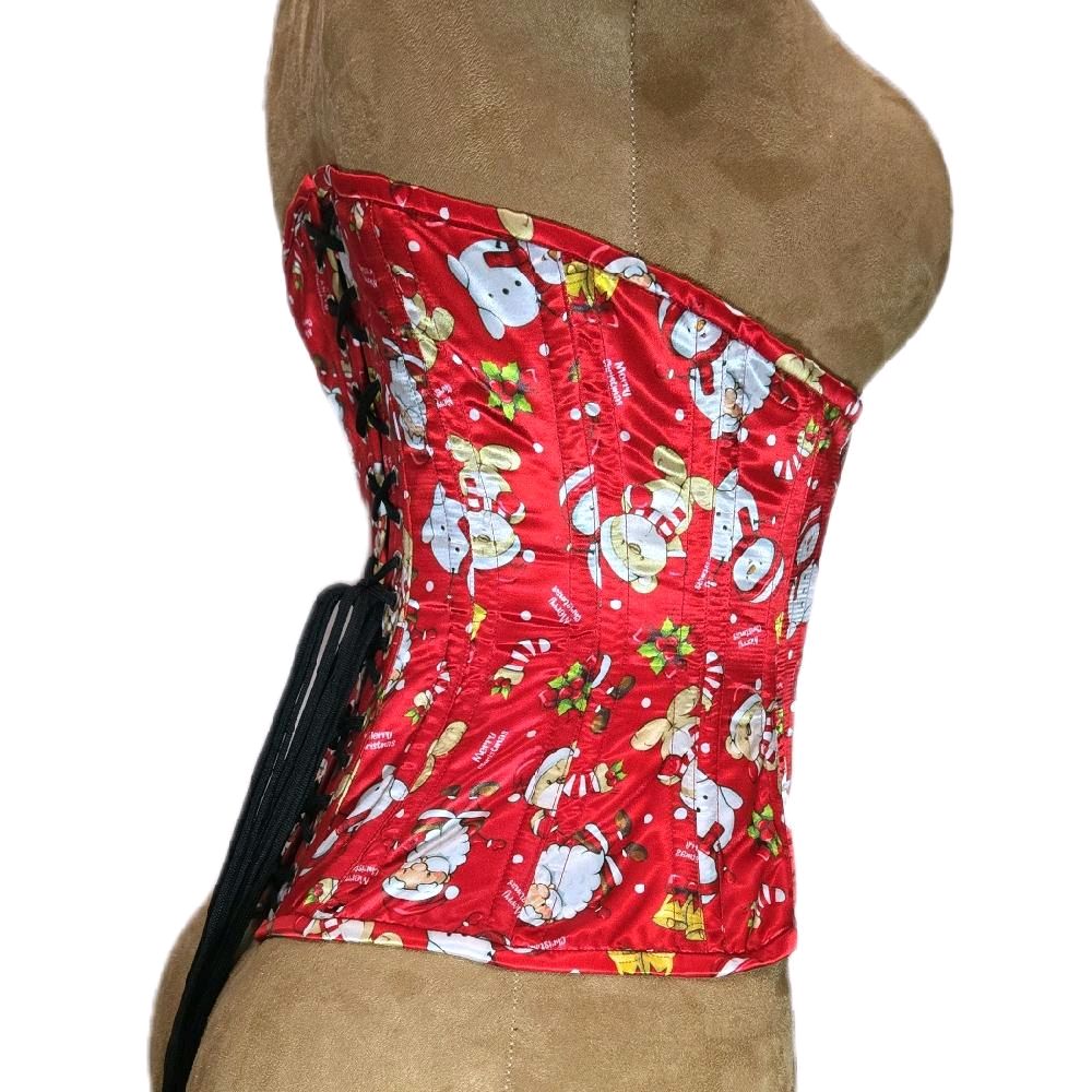 Merry Christmas Holiday Corset | 26” Waist Goal | 12” Long | Snowman, Santa & Reindeer ️Waist-training body shaper