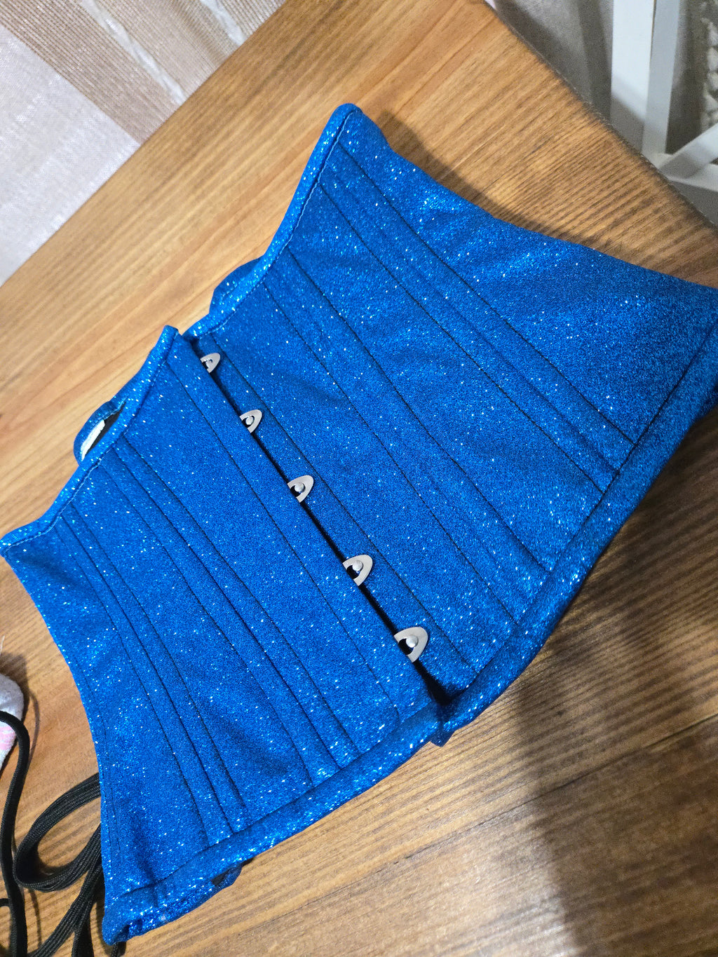 Blue glitter corset