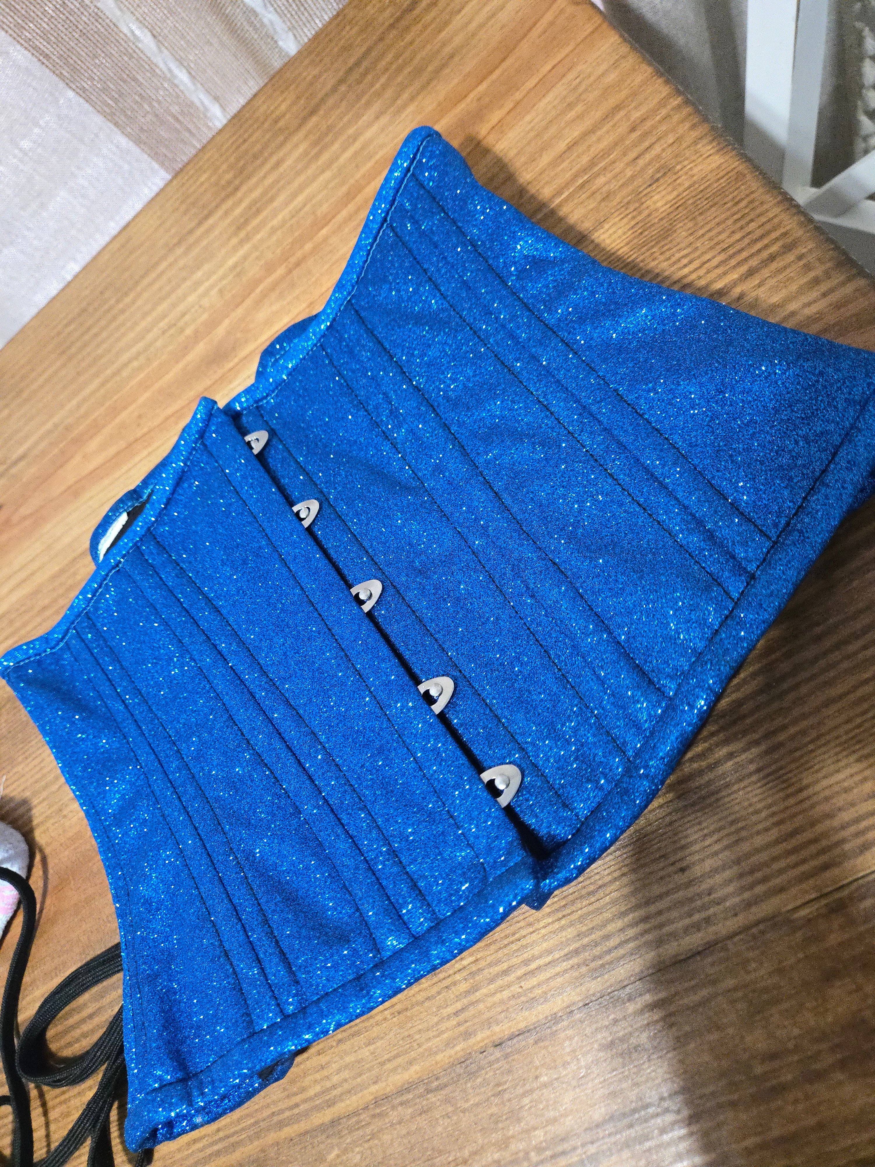 Blue glitter corset