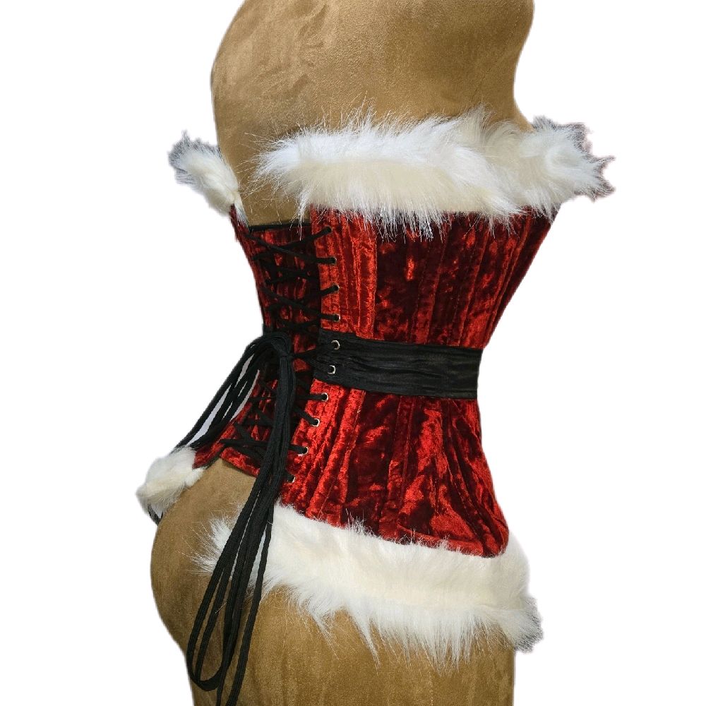Miss Santa Clause|22" Waist Goal| 16" Length|Overbust Corset| Christmas Collection