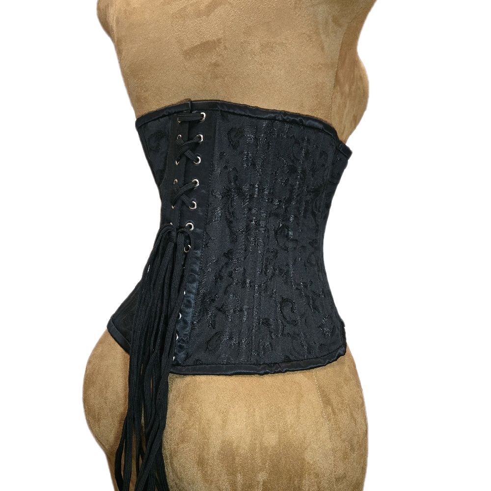 Black Brocade Waist Training Corset| 30-Inch Waist Goal | Signature Shape CC-500 | 12” Length | Elegant Design
