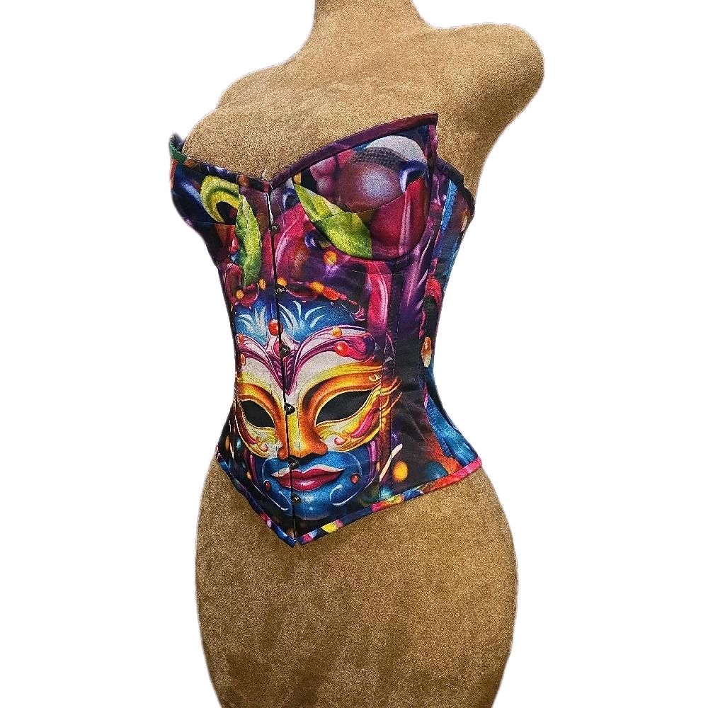 MARDI GRAS Colorful Overbust Corset 🎭
22" Waist Goal • 14" Length ✨
