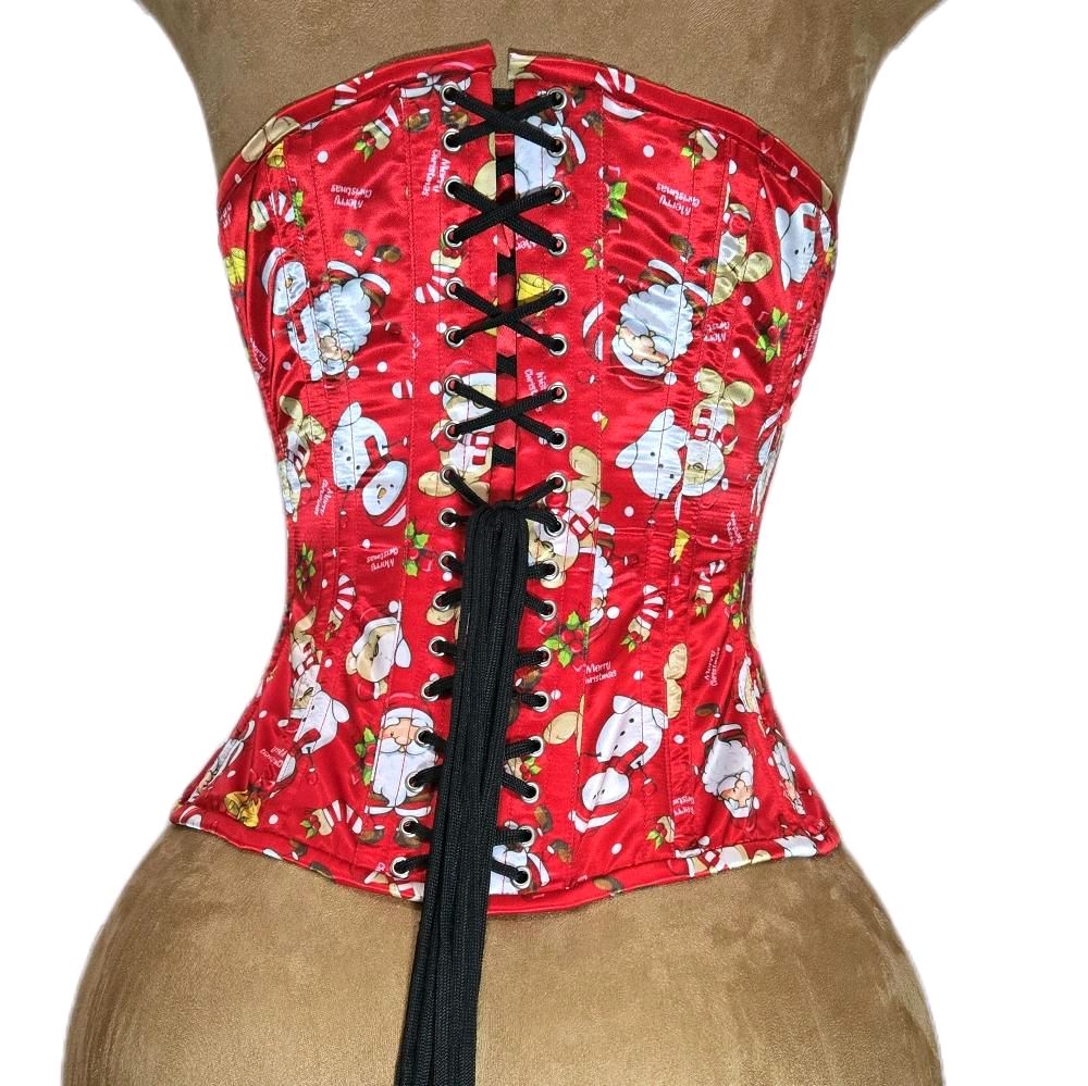 Merry Christmas Holiday Corset | 26” Waist Goal | 12” Long | Snowman, Santa & Reindeer ️Waist-training body shaper