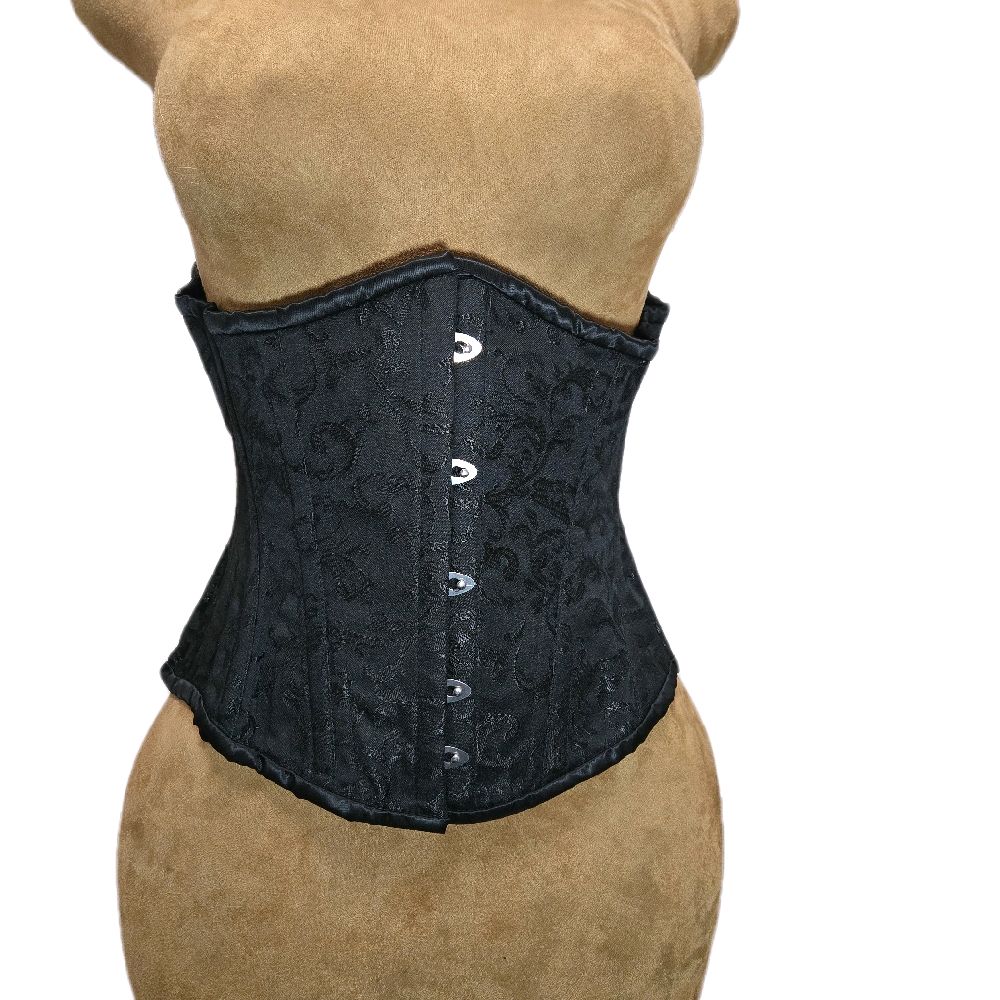 Black Brocade Waist Training Corset| 30-Inch Waist Goal | Signature Shape CC-500 | 12” Length | Elegant Design