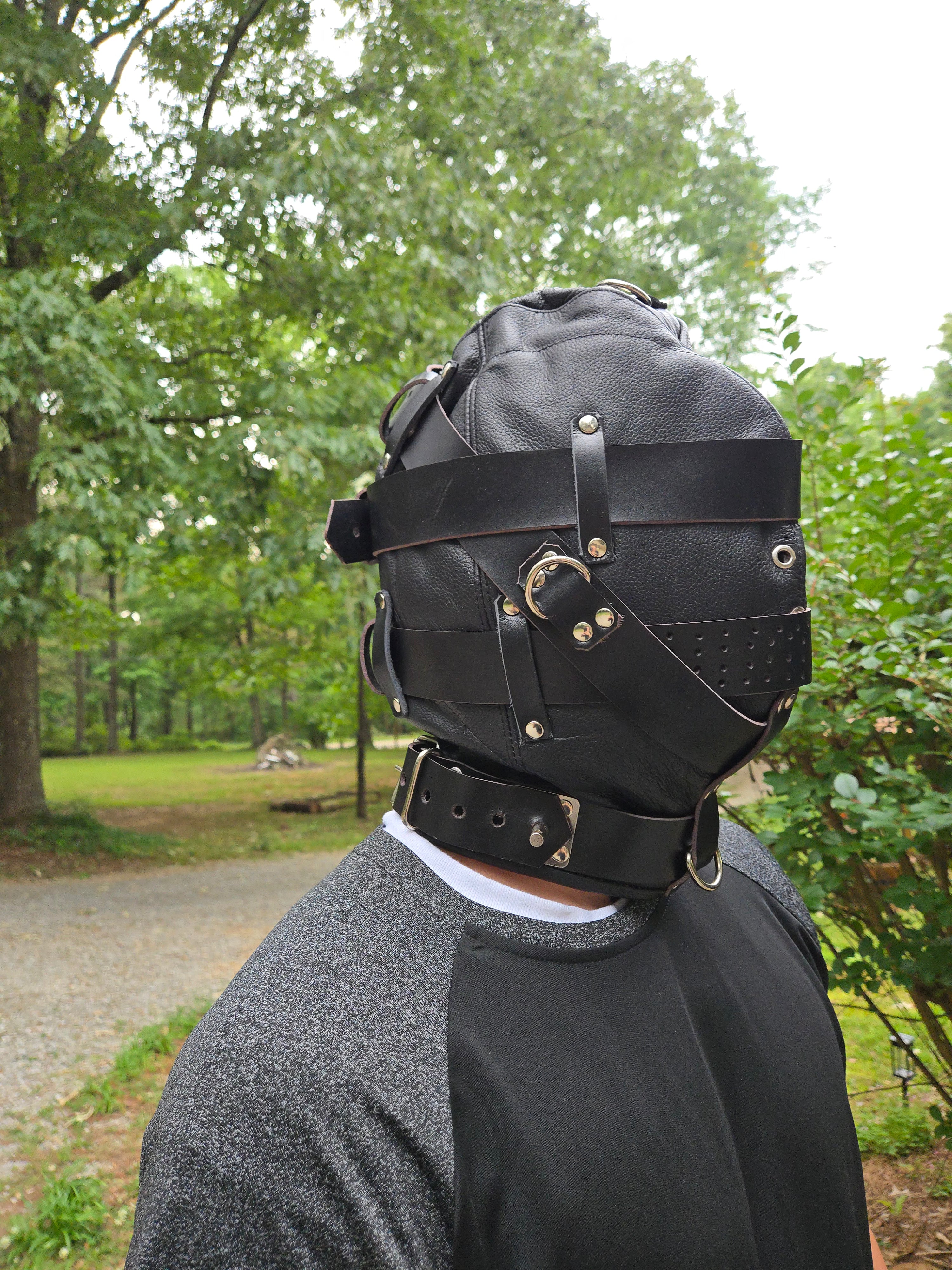 Handcrafted Genuine Leather Sensory Hood Mask (Custom Made)