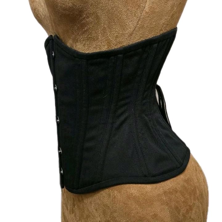 Black Cotton Corset | 24" Waist Goal | 12" Length