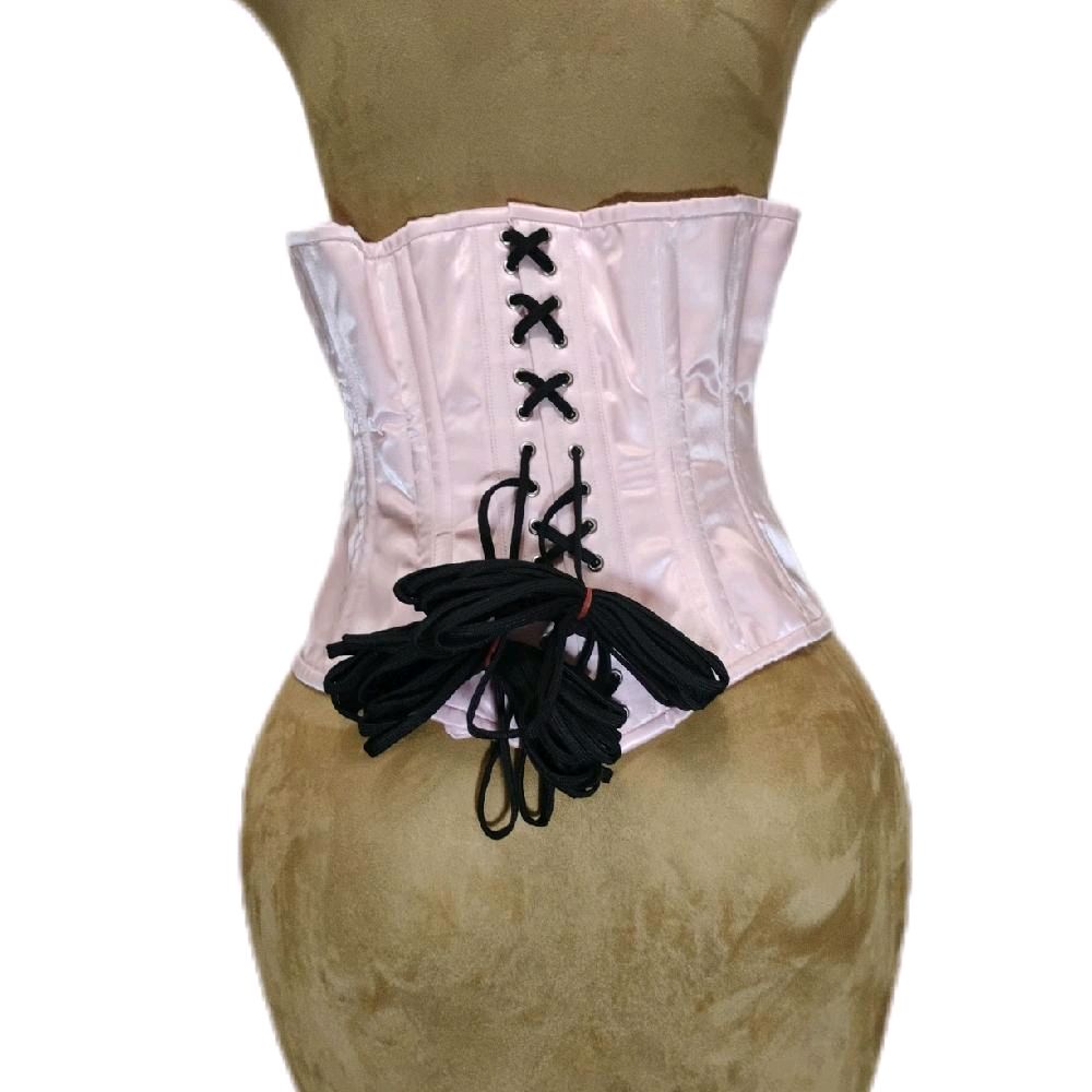 Light Pink Satin Zipper Corset | 32-Inch Waist Goal | 12.5-Inch Length