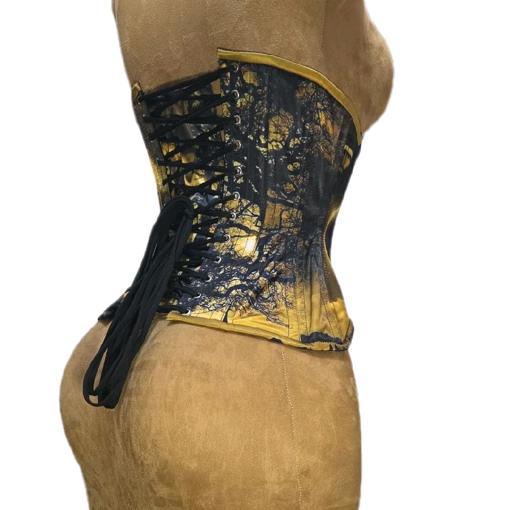 20-Inch Waist Goal | 10.5" Length | Moon Tree Print Corset   Signature Shape CC706