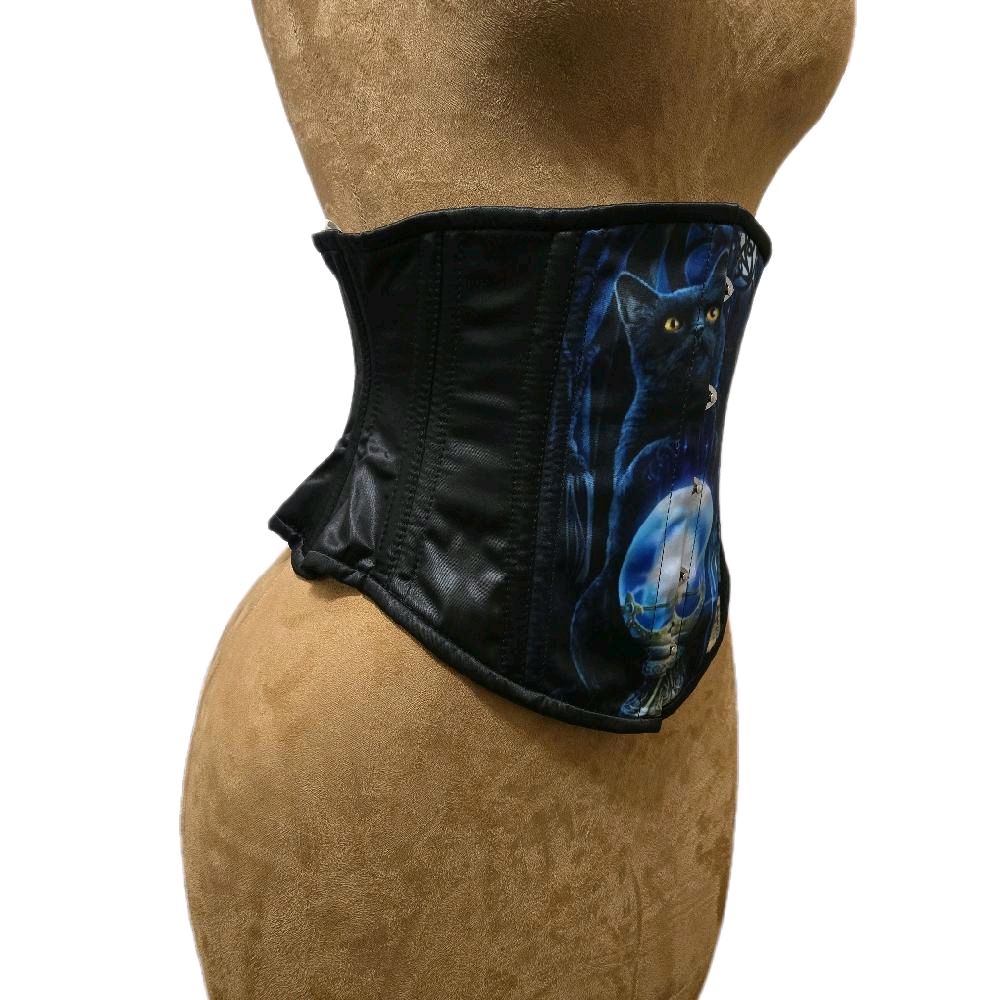 Whimsical Spooky Cat & Crystal Ball Corset – 26 Waist | 11 Length
