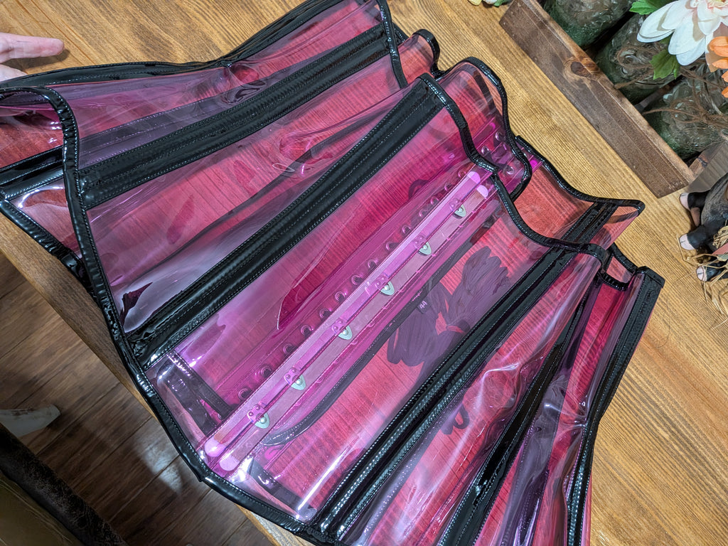 Custom purple PVC corset and bra