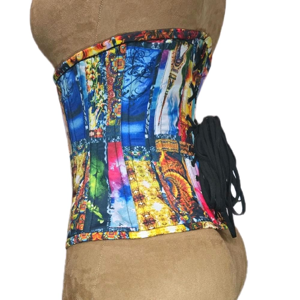 Multi-Print Zip Corset – 26-Inch Waist Goal, 12½-Inch Length- Steel Boned Waist Training Trainer