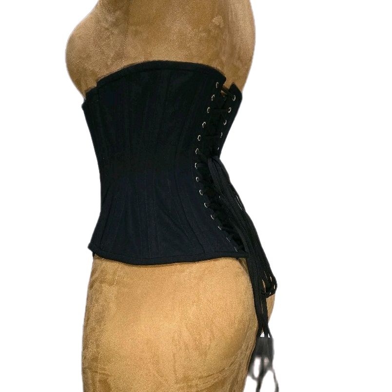 24 Waist Goal | CC-500 Signature Shape|12.5” Length Black Cotton Corset