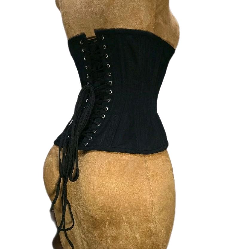 24 Waist Goal | CC-500 Signature Shape|12.5” Length Black Cotton Corset