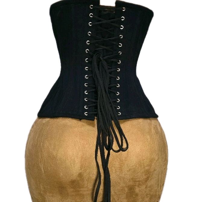 24 Waist Goal | CC-500 Signature Shape|12.5” Length Black Cotton Corset